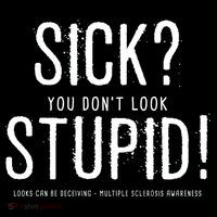Sick You Don't Look Stupid MS Awareness Pom Pom 12in Knit Beanie