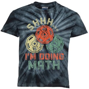 Shhh IM Doing Math Funny Weight Lifting Workout Training Kids Tie-Dye T-Shirt