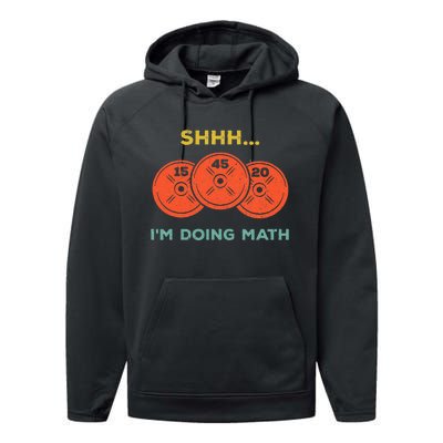 Shhh Im Doing Math Weight Lifting Gym Lover Motivation Performance Fleece Hoodie