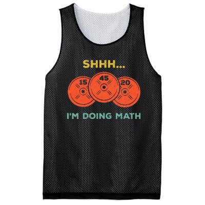 Shhh Im Doing Math Weight Lifting Gym Lover Motivation Mesh Reversible Basketball Jersey Tank