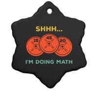 Shhh Im Doing Math Weight Lifting Gym Lover Motivation Ceramic Star Ornament