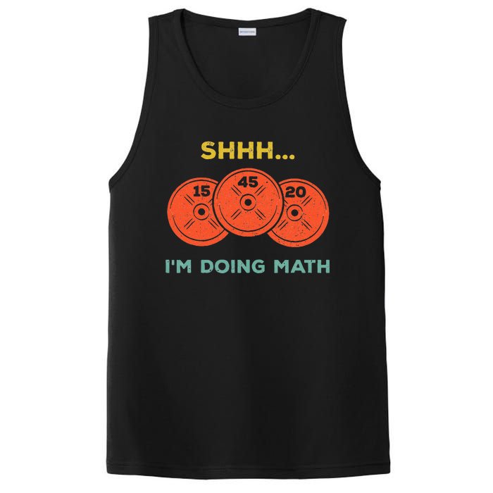 Shhh Im Doing Math Weight Lifting Gym Lover Motivation PosiCharge Competitor Tank