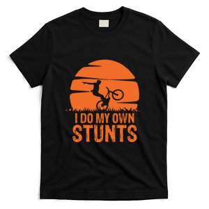 Sunset I Do My Own Stunts Mountain Bike Cycling Outfit MTB Life Gift T-Shirt