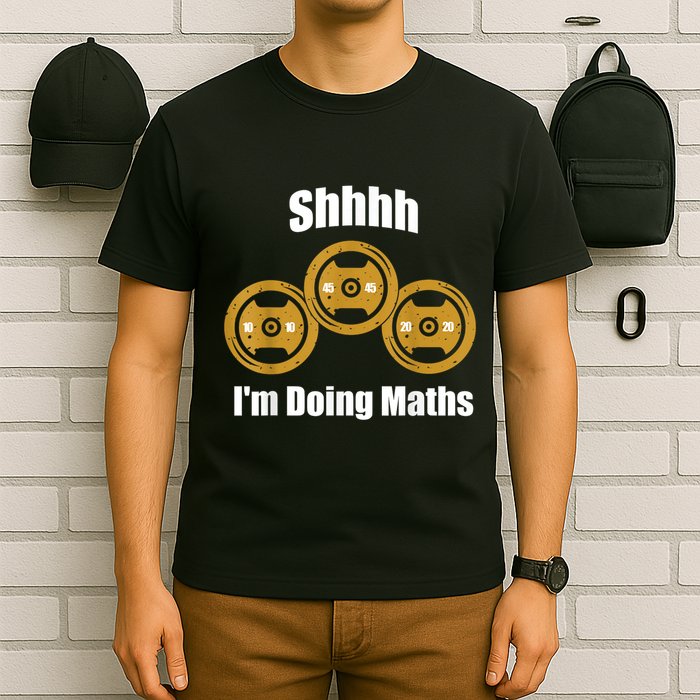 Shhh IM Doing Math Weight Lifting Math Lover Funny Meme T-Shirt