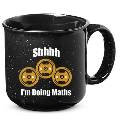 Shhh IM Doing Math Weight Lifting Math Lover Funny Meme 15oz Campfire Ceramic Mug