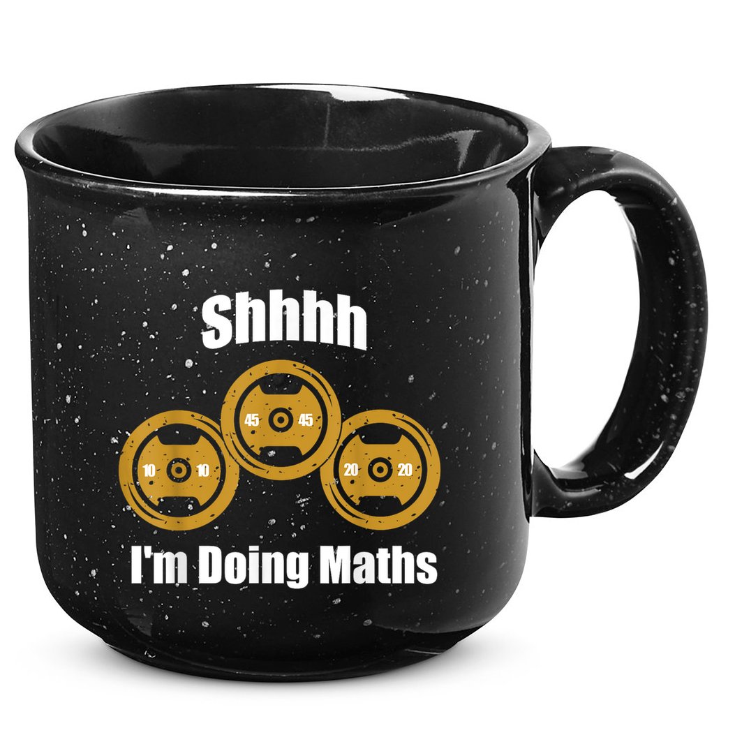 Shhh IM Doing Math Weight Lifting Math Lover Funny Meme 15oz Campfire Ceramic Mug