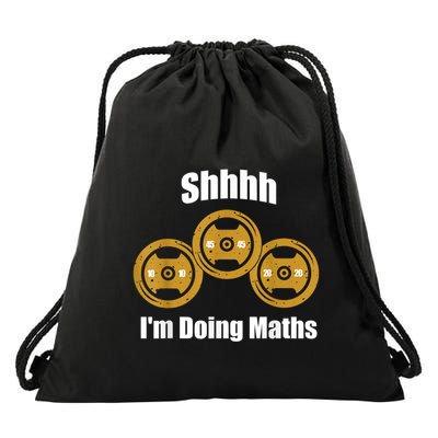 Shhh IM Doing Math Weight Lifting Math Lover Funny Meme Drawstring Bag