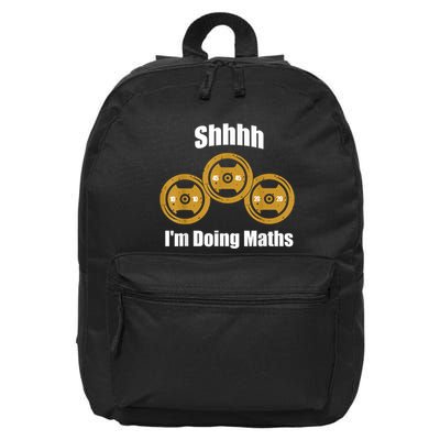 Shhh IM Doing Math Weight Lifting Math Lover Funny Meme 16 in Basic Backpack
