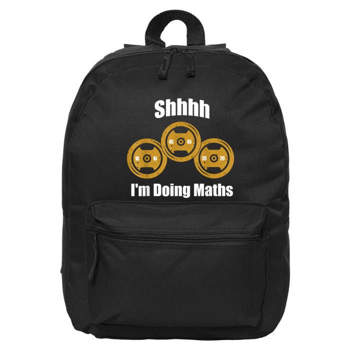 Shhh IM Doing Math Weight Lifting Math Lover Funny Meme 16 in Basic Backpack