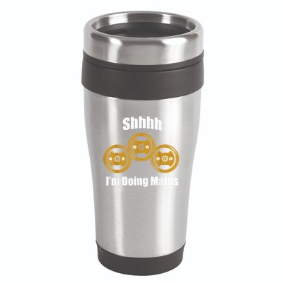 Shhh IM Doing Math Weight Lifting Math Lover Funny Meme 16oz Travel Tumbler