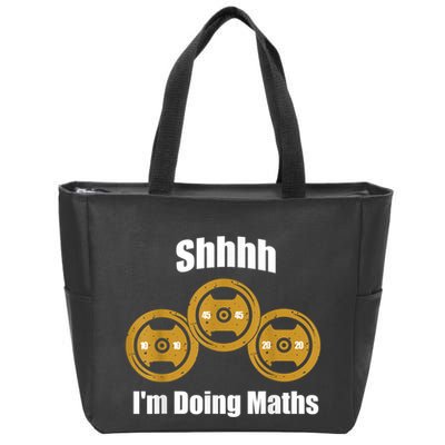 Shhh IM Doing Math Weight Lifting Math Lover Funny Meme Zip Tote Bag