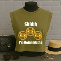 Shhh IM Doing Math Weight Lifting Math Lover Funny Meme Garment-Dyed Women's Muscle Tee