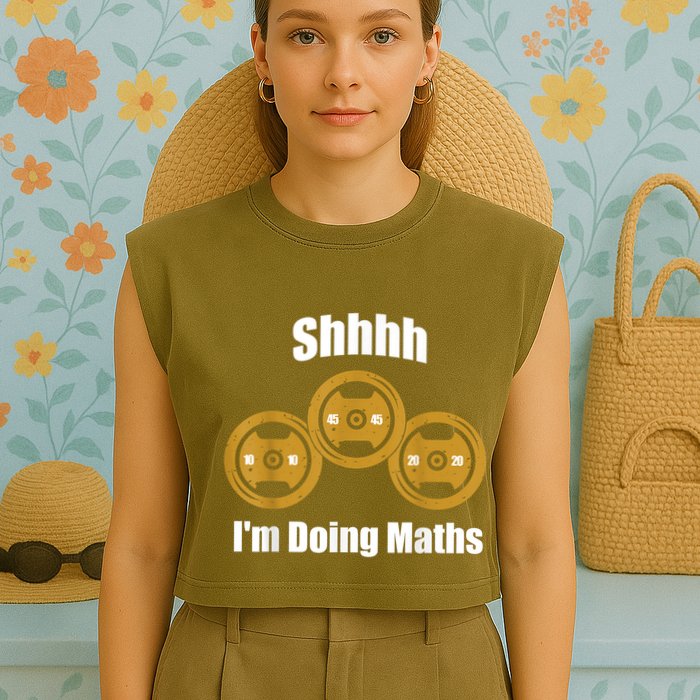 Shhh IM Doing Math Weight Lifting Math Lover Funny Meme Garment-Dyed Women's Muscle Tee