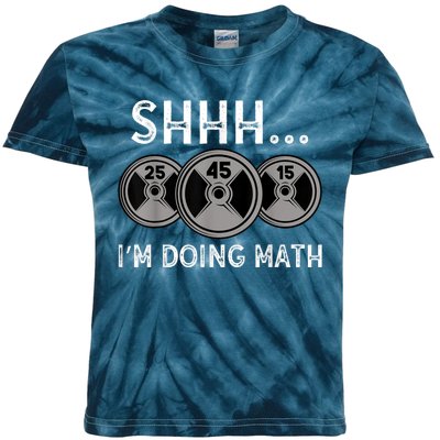 Shhh IM Doing Math Gym Fitness Math Funny Weightlifting Kids Tie-Dye T-Shirt