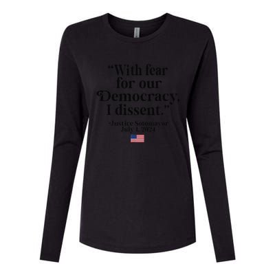 Scotus I Dissent Fear For Our Democracy Gifts Womens Cotton Relaxed Long Sleeve T-Shirt