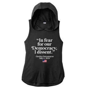 Scotus I Dissent Fear For Our Democracy Ladies PosiCharge Tri-Blend Wicking Draft Hoodie Tank