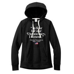 Scotus I Dissent Fear For Our Democracy Women's Fleece Hoodie