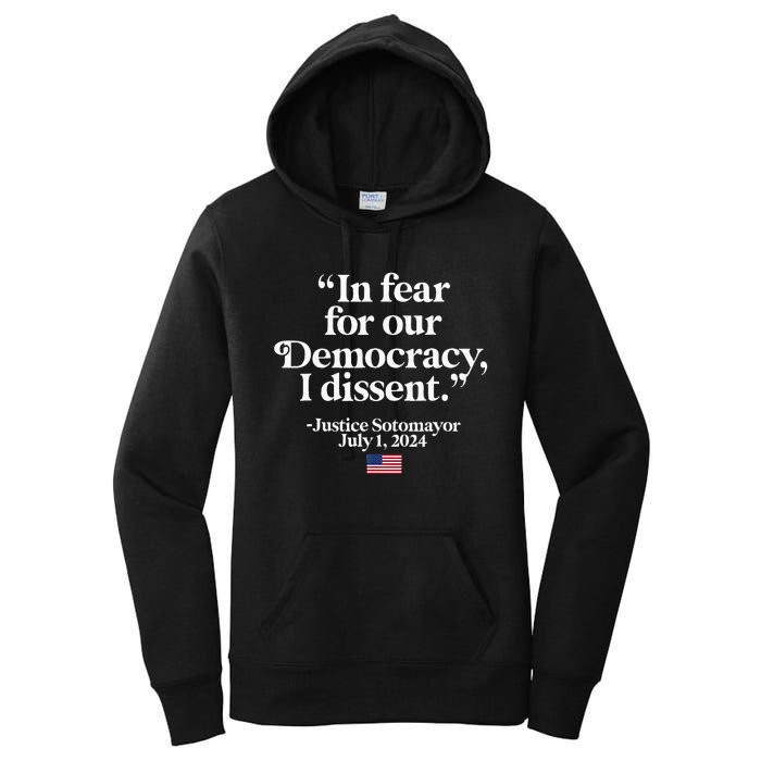 Scotus I Dissent Fear For Our Democracy Women's Pullover Hoodie