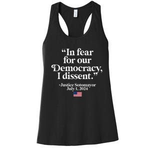 Scotus I Dissent Fear For Our Democracy Women's Racerback Tank