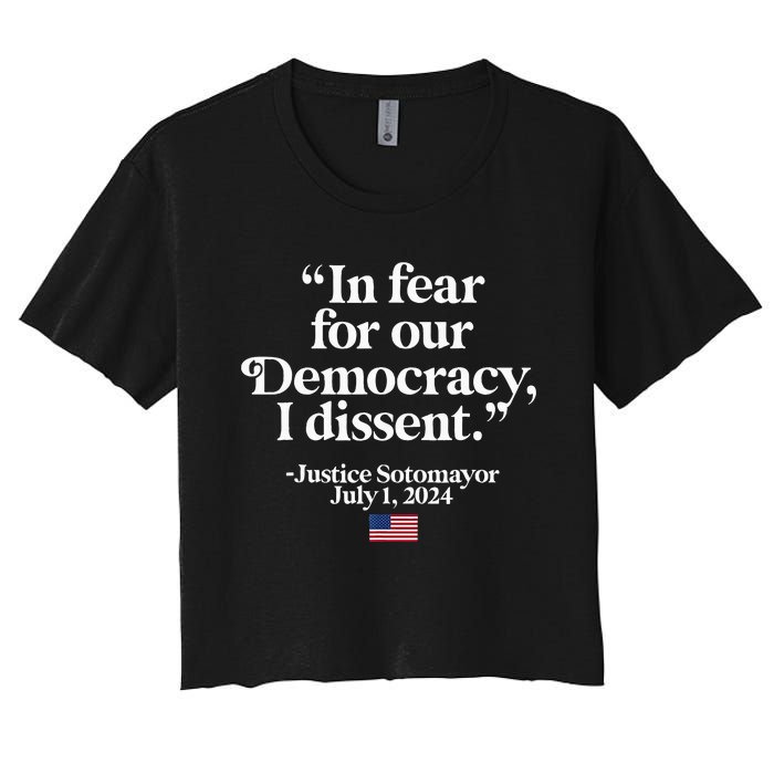 Scotus I Dissent Fear For Our Democracy Women's Crop Top Tee