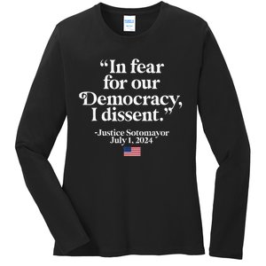 Scotus I Dissent Fear For Our Democracy Ladies Long Sleeve Shirt