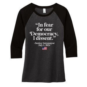 Scotus I Dissent Fear For Our Democracy Women's Tri-Blend 3/4-Sleeve Raglan Shirt