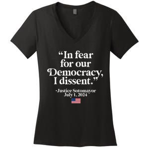 Scotus I Dissent Fear For Our Democracy Women's V-Neck T-Shirt