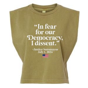 Scotus I Dissent Fear For Our Democracy Garment-Dyed Women's Muscle Tee