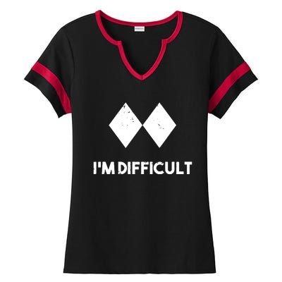 Ski I'm Difficult Skiing Skier Snowboard Snowboarder Gift Ladies Halftime Notch Neck Tee