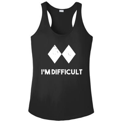 Ski I'm Difficult Skiing Skier Snowboard Snowboarder Gift Ladies PosiCharge Competitor Racerback Tank