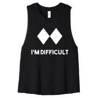 Ski I'm Difficult Skiing Skier Snowboard Snowboarder Gift Women's Racerback Cropped Tank