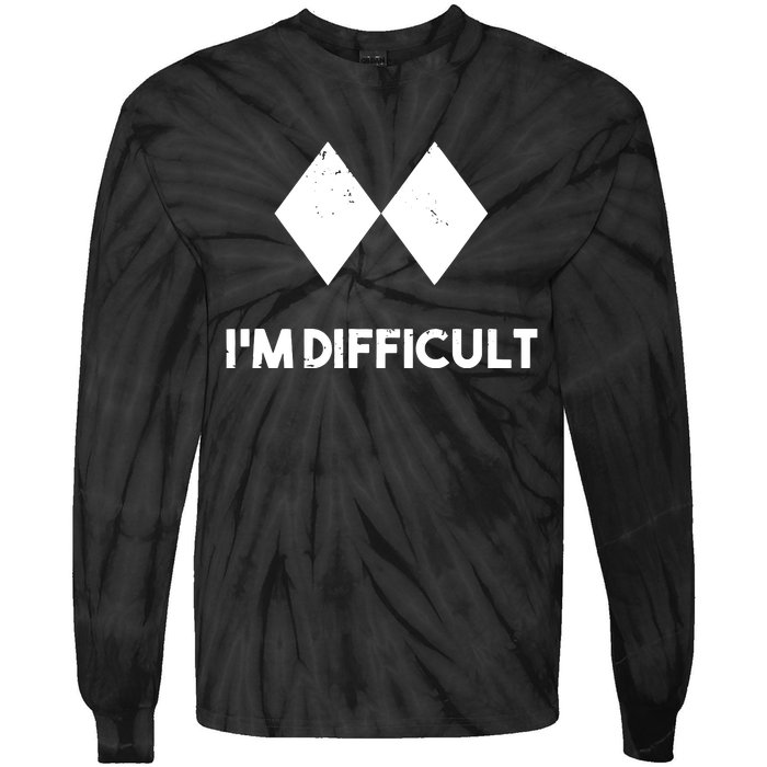 Ski I'm Difficult Skiing Skier Snowboard Snowboarder Gift Tie-Dye Long Sleeve Shirt