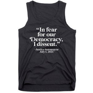 Scotus I Dissent Fear For Our Democracy Justice Sotomayor Tank Top