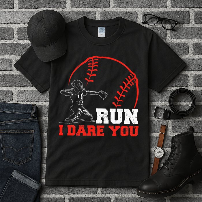 Steal I Dare You Baseball Catcher Baseball Player Tall T-Shirt