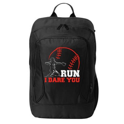 Steal I Dare You Baseball Catcher Baseball Player City Backpack