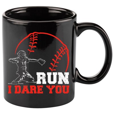 Steal I Dare You Baseball Catcher Baseball Player 11oz C Handle Ceramic Mug