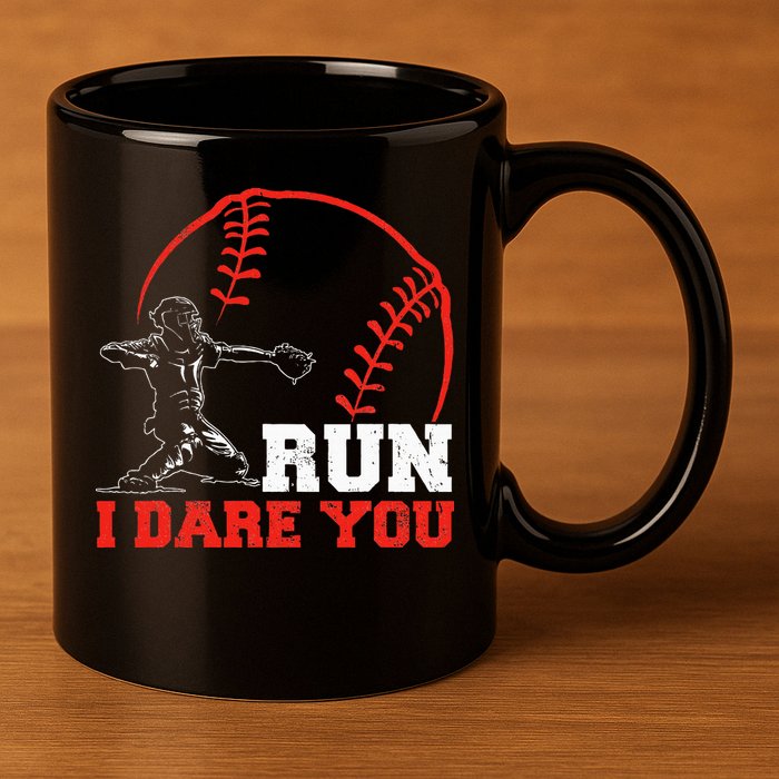 Steal I Dare You Baseball Catcher Baseball Player 11oz C Handle Ceramic Mug