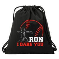 Steal I Dare You Baseball Catcher Baseball Player Drawstring Bag