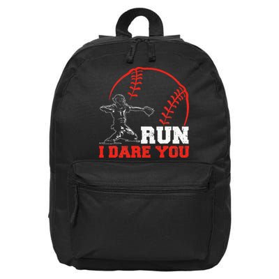 Steal I Dare You Baseball Catcher Baseball Player 16 in Basic Backpack