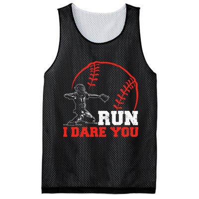 Steal I Dare You Baseball Catcher Baseball Player Mesh Reversible Basketball Jersey Tank