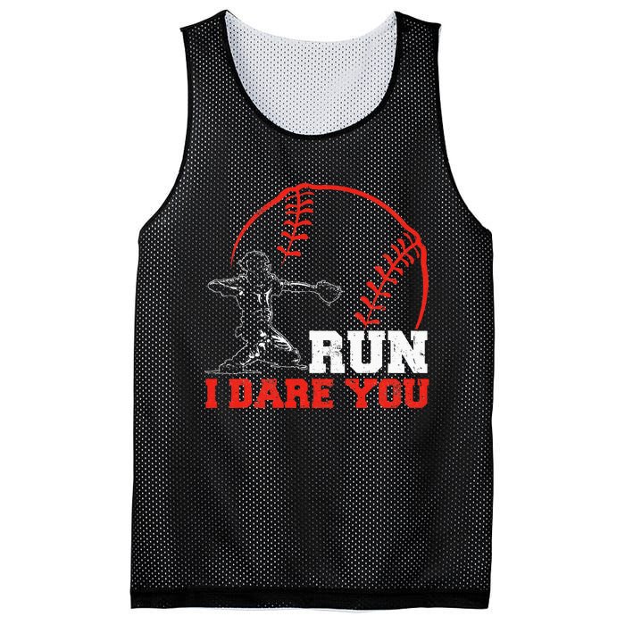 Steal I Dare You Baseball Catcher Baseball Player Mesh Reversible Basketball Jersey Tank