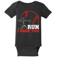 Steal I Dare You Baseball Catcher Baseball Player Baby Bodysuit