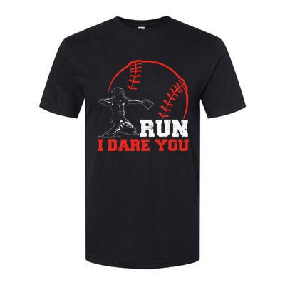 Steal I Dare You Baseball Catcher Baseball Player Softstyle CVC T-Shirt