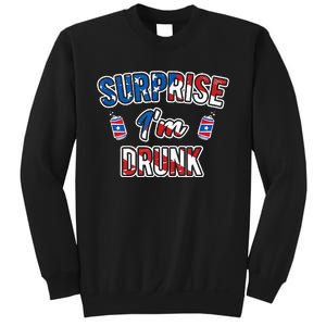 Surprise I'm Drunk Beer 4th of July American Flag Sweatshirt