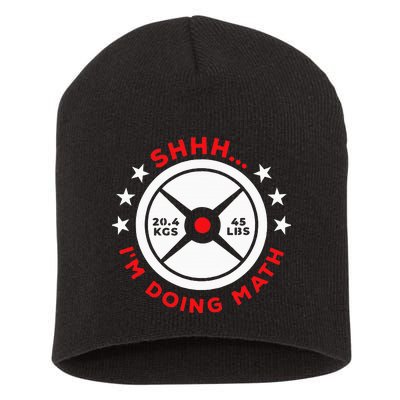 Shhh I’M Doing Math Gym Power Lifter And Weight Lifter Short Acrylic Beanie