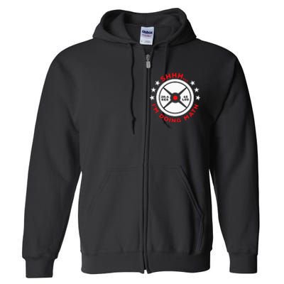 Shhh I’M Doing Math Gym Power Lifter And Weight Lifter Full Zip Hoodie