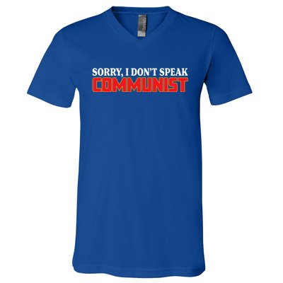 Sorry I DonT Speak Communist Trump 2024 Gift V-Neck T-Shirt