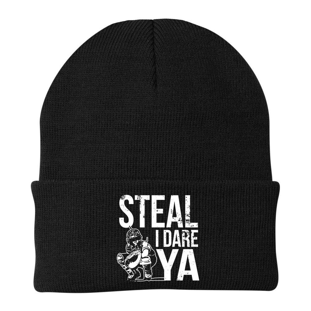 Steal I Dare Ya Softball Catcher Team Sport Cute Gift Beanie