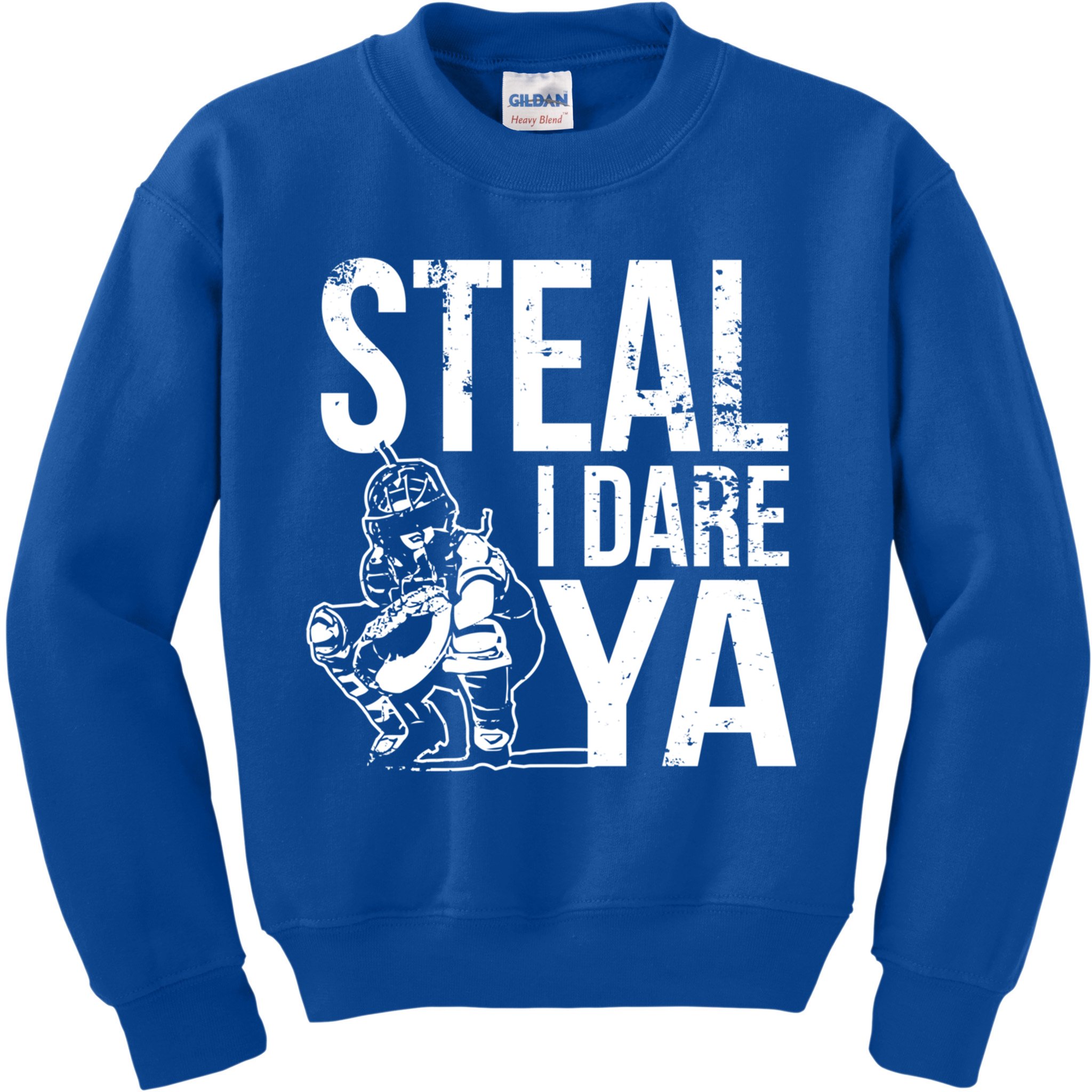 Steal I Dare Ya Softball Catcher Team Sport Cute Gift Kids Sweatshirt