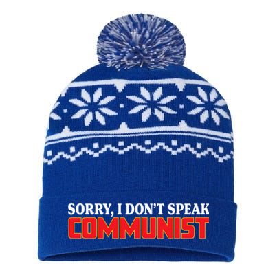 Sorry I DonT Speak Communist Trump 2024 Gift USA-Made Snowflake Beanie